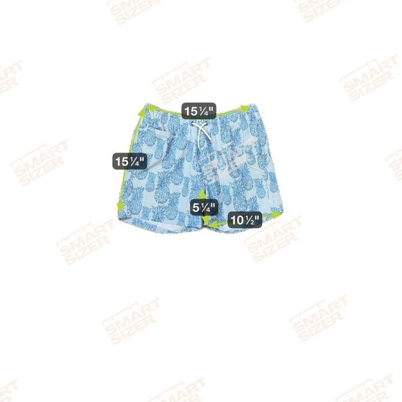 Mens Pineapple Print Swim Board Shorts Trunks Surf & Swim Co. Blue & White M - Picture 6 of 6